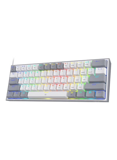 Buy FIZZ K617 60% Mechanical Keyboard, Red Key Switches, Hot-Swappable, Detachable Type-C Cable, Pro Software Customizable RGB, Full Rollover 61-Keys, White/Gray | K617-RGB in UAE