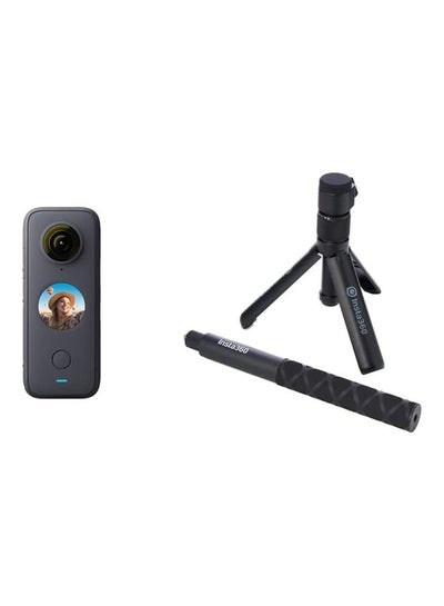 Buy One X2 Bundle - One X2 360 Degree Action Camera, Black & Insta360 Bullet Time Accessory Bundle For One X Camera (Handle, Tripod, Selfie Stick) (Cingbth/B) in UAE
