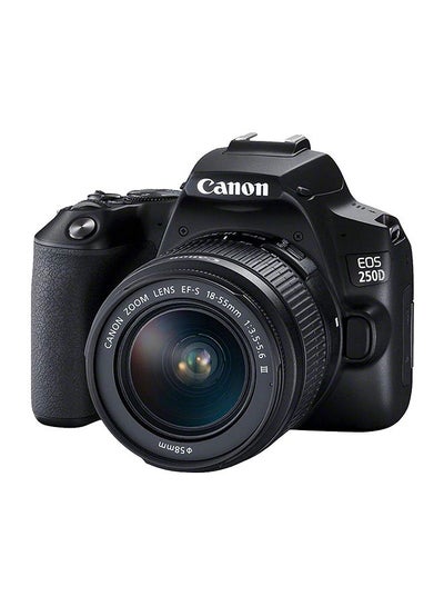 Buy EOS 250D DSLR With Zoom EF-S 18-55mm F/3.5-5.6 III Lens 24.1MP, LCD Touchscreen, Built-In Wi-Fi, Bluetooth And NFC Black in UAE