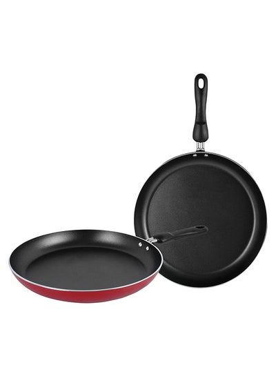 Buy Frypan Twin Pack Set Includes Small Pan 24cm, Large Pan Black/Red 28cm in UAE