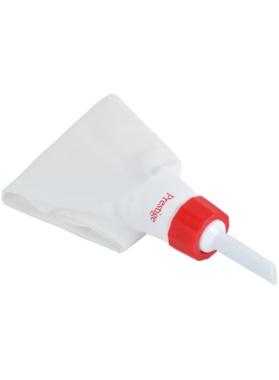 Buy Icing Bag With 6 Plastic Nozzles White/Red 23.2x11.8x2.8cm in Saudi Arabia