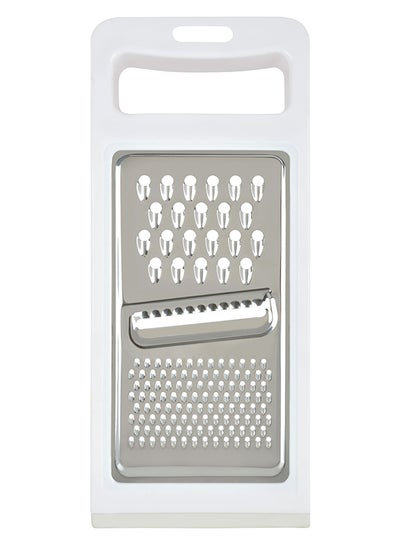 Buy 3-Way Flat Grater Silver/White 5x5x4cm in UAE