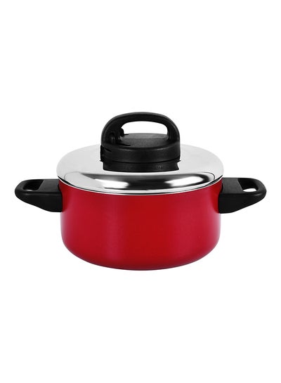 Buy Classique Covered Saucepot With Steel Lid Red/Silver/Black 18cm in UAE
