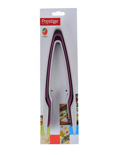 Buy 3-Piece Plastic Tongs Grey/Purple in UAE