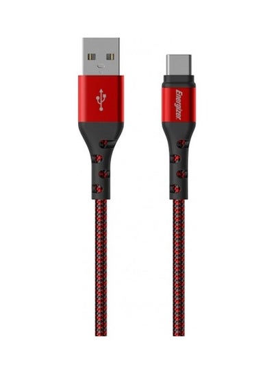 Buy Ultimate Metal Braided Type-C Cable, 2m, Red in UAE