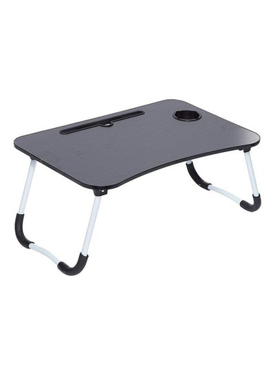 اشتري Portable Folding Laptop Table With iPad And Cup Holder 60x40x30 Black في مصر