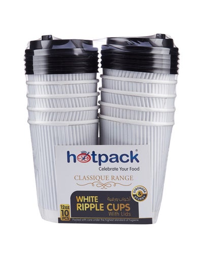 Buy 10-Piece Ripple Paper Cup White in UAE