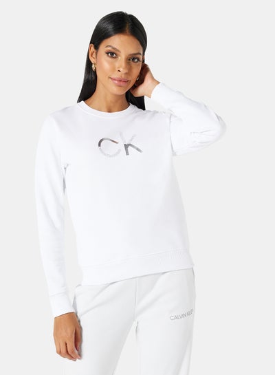 Buy Ombre Diamante Sweatshirt White in Saudi Arabia