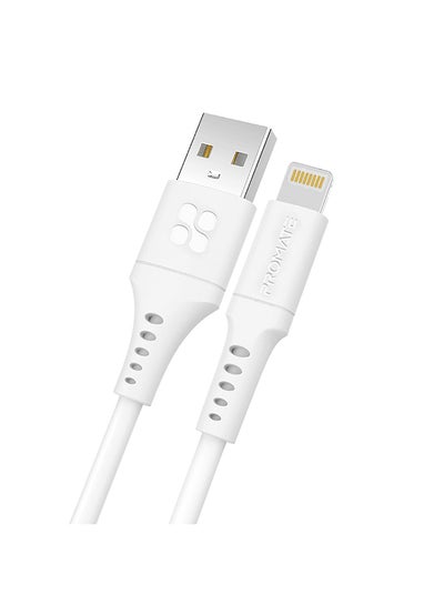 Buy Ultra-Fast USB-A to Lightning Soft Silicon Cable 2M White in UAE