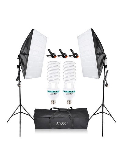 Buy Photography Studio Softbox Lighting Kit UK Plug Black/White in Saudi Arabia