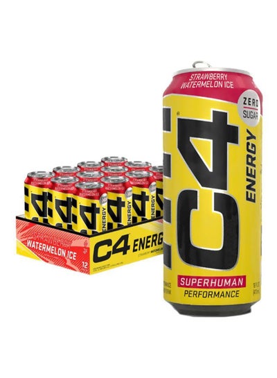 Buy C4 Original Pre-Workout Energy Ready to Drink - Strawberry Watermelon Ice - Pack of 12 in UAE