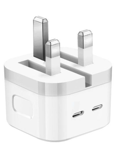 Buy 35W Original Dual Port USB C PD Fast Charger Type C Wall Power Adapter For Apple iPhone 11, 12,13,Pro max 14 White in Egypt