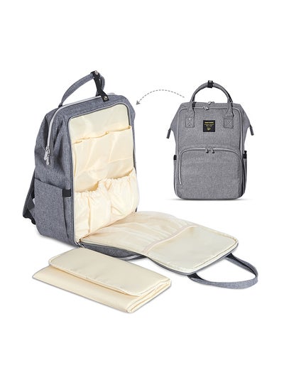 Buy Stylish Diaper Travel Backpack XL With Stroller Straps And Changing Pad - Grey in Saudi Arabia