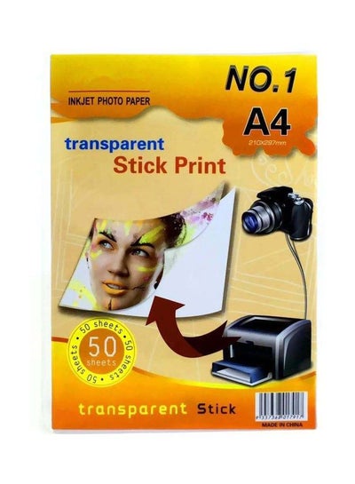 Buy A4 Size Transparent Print Sticker  Inkjet Photo Paper A4 in UAE