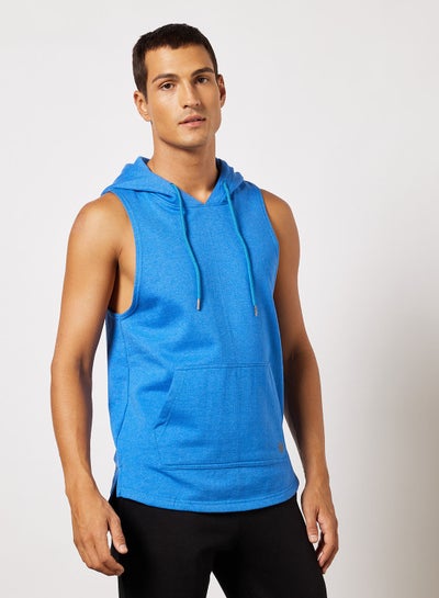 Buy Logo Sports Sleeveless Hoodie Blue in UAE