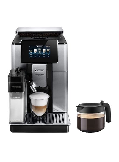 Buy PrimaDonna Soul, 19 Bar, Digital Display, Fully Automatic Coffee Machine, Automatic Milk Frother, Built In Grinder 2 L 1450 W ECAM610.75.MB Silver in UAE