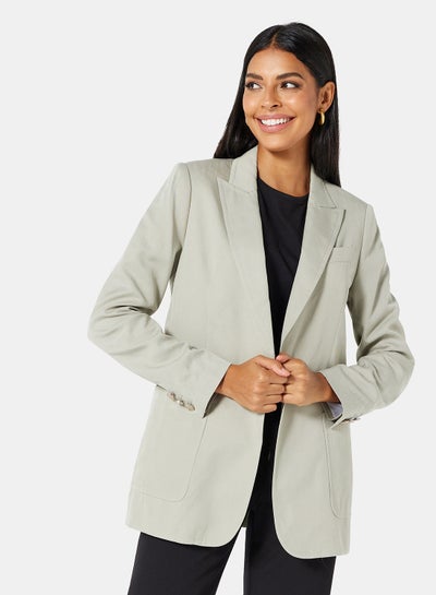 Buy Collared Blazer Green in UAE