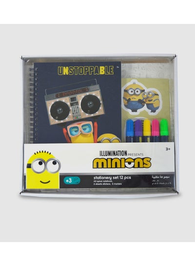 Buy Minions Stationery Set 12Pcs Multicolour in UAE