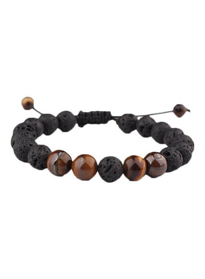 Buy Lava Stone Beaded Charm Bracelet in Saudi Arabia