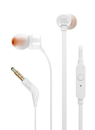 Buy Tune 110 Wired In-Ear Headphones - Deep Pure Bass - 1-Button Remote - Tangle Free Cable - Ultra Comfort Fit White in UAE