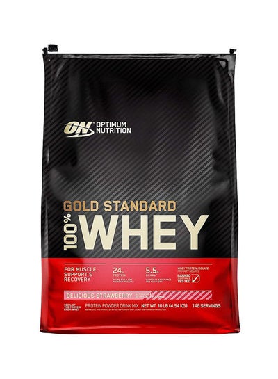 Buy Gold Standard 100 Percent Whey Protein - Delicious Strawberry - 4.53 Kilogram in UAE