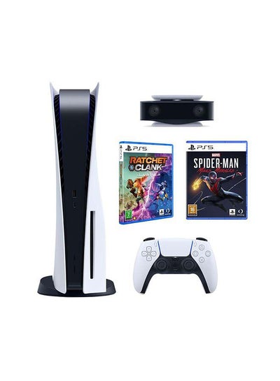 Buy PlayStation 5 Console (Disc Version) With PS5 HD Camera , Ratchet And Clank And Spider-Man: Miles Morales in Egypt