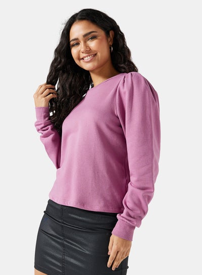 Buy Puff Sleeve Sweatshirt Purple in Egypt