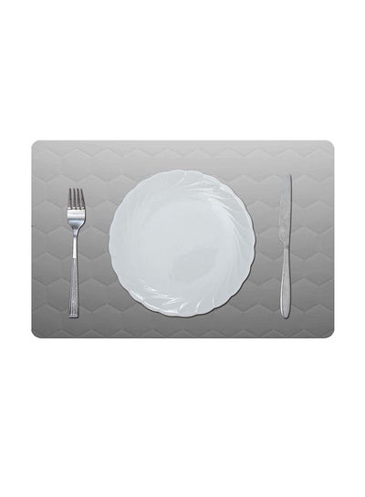 Buy Glamour Embossed Vintage Aluminium Placemat Grey/Black 43.5x28.5cm in UAE