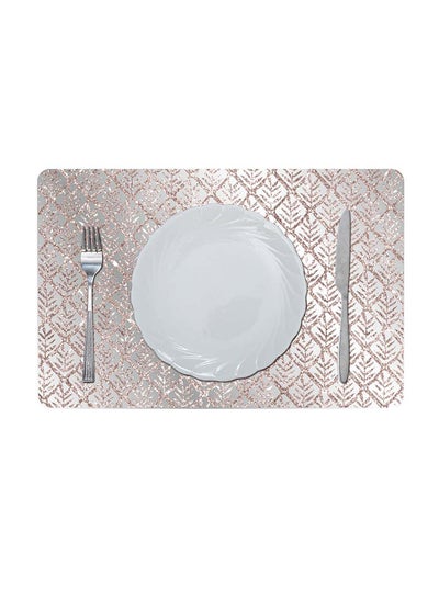 Buy Glamour Glitter Metallic Mirror Look Printed Placemat Gold/Silver 43.5x28.5cm in UAE