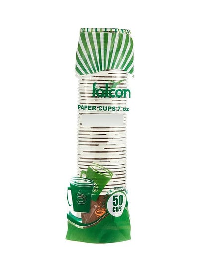 اشتري Pack Of 50 Paper Cup 7oz بني/أصفر في الامارات