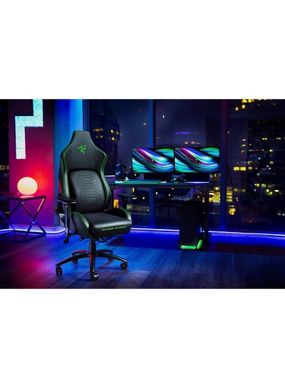 Buy Iskur - Black / Green Gaming Chair with Built-in Lumbar Support in UAE