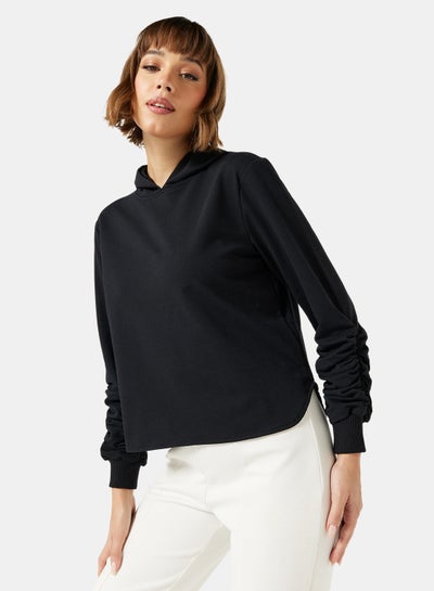 Buy Plain Long Sleeve Sweatshirt Black in UAE