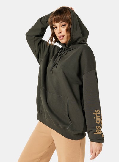 اشتري Basic Oversized Hoodie Green في الامارات