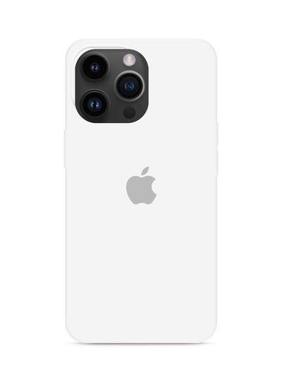 اشتري Silicone Case Cover Liquid Gel Soft Ultra Slim Shockproof Back Cover Full Body Protection For Apple iPhone 14 Pro Max 6.7 inch White في الامارات