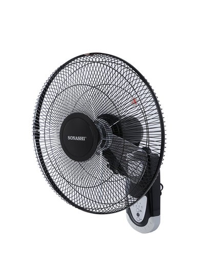 Buy Wall Fan With Remote Control SF-8007-WR-BLK Black in UAE