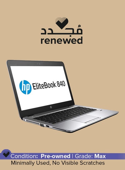 اشتري مُجدد - لابتوب إيليت بوك 840 G4 (2017) بشاشة مقاس 14 بوصة، معالج إنتل كور i5/الجيل السابع/ذاكرة رام سعة 16 جيجابايت/محرك أقراص SSD سعة 512 جيجابايت/بطاقة رسومات مدمجة اللغة الإنجليزية فضي في السعودية