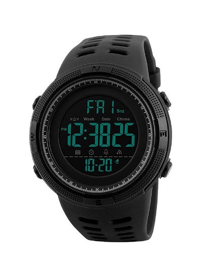 Buy Men's Water Resistant Rubber Digital Watch 1251 - 49 mm - Black in Egypt