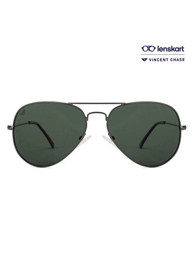 Buy Vintage Full Rim Aviator Polarized & UV Protected Sunglasses For Men & Women VC 5158/P - 58mm - Grey in UAE