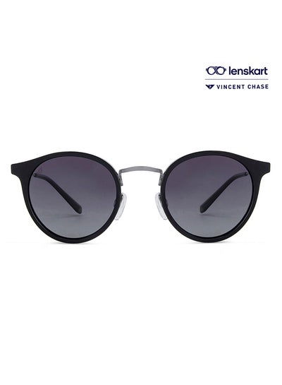 Buy Women's Vintage Full Rim Round Polarized & UV Protected Sunglasses VC S11164 - Lens Size: 48mm - Grey in UAE