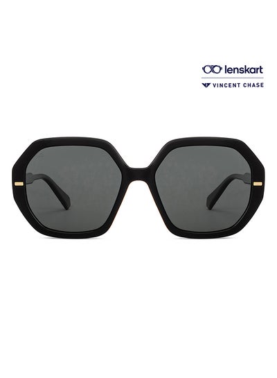 Buy Havana By Lenskart Full Rim Hexagon Polarized & UV Protected Sunglasses For Men & Women - VC S14676 in UAE