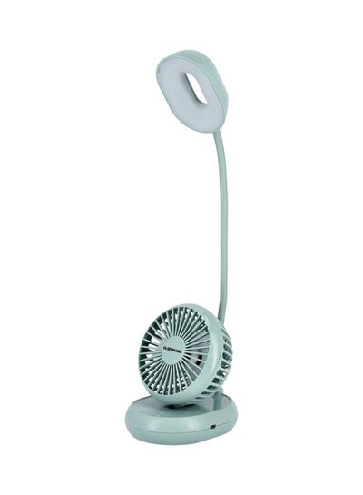 Buy 2-In-1 LED Desk Lamp With Mini Fan With Flexible Neck OMF1827 Green in Saudi Arabia