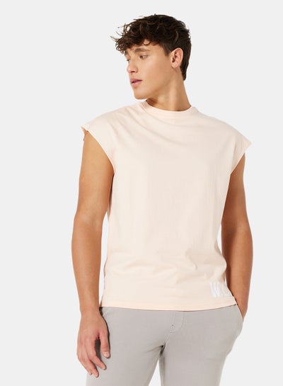 اشتري Eco-Friendly Logo Cap Sleeve T-Shirt Peach في الامارات