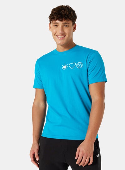 Buy Eco-Friendly Logo Crew T-Shirt Blue in UAE