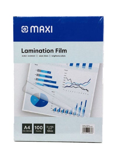 Buy 100-Piece Laminating Pouch Film Set Clear in UAE