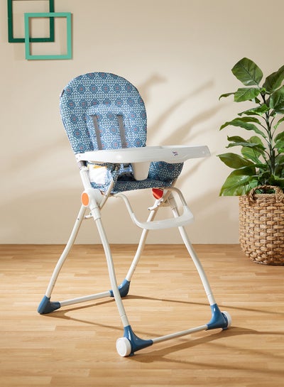 اشتري Foldable Baby Feeding High Chair Lightweight And Foldable With Multiple Recline Modes Suitable For Babies For 6 Months To 3 Years أزرق في الامارات