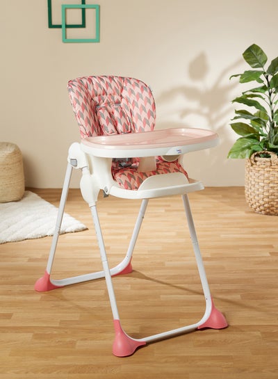 اشتري Ultra Compact Baby Feeding High Chair Lightweight And Foldable With Multiple Recline Modes Suitable For Babies For 6 Months To 3 Years لون وردي في الامارات