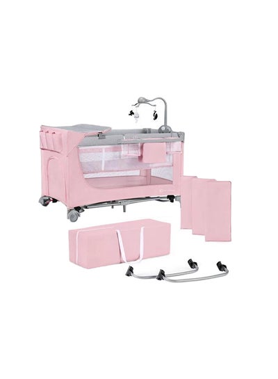 Buy Joy Folding Bed With Accessories – Pink in UAE