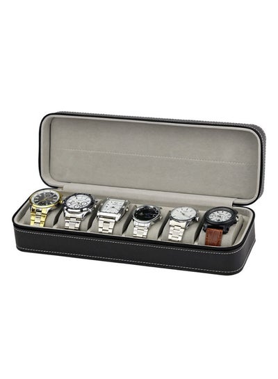 Buy 6-Slot PU Leather Watch Box in UAE