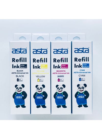 Buy 4-Piece Refill Ink Cartridge And Toner 4 X 100ml Multicolour in Saudi Arabia