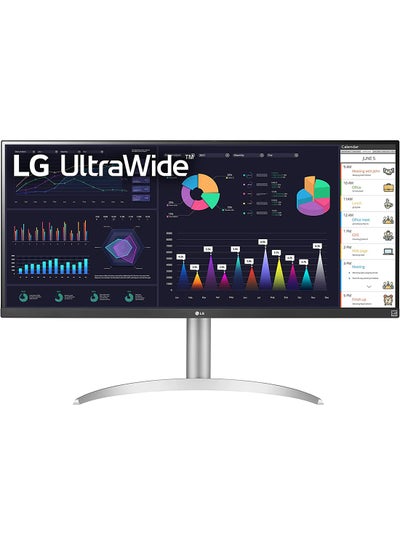 Buy 34WQ650-W 34 Inch 21:9 UltraWide Full HD (2560 x 1080) 100Hz IPS Monitor, 100Hz Refresh Rate with RGB 99% Color Gamut, VESA DisplayHDR 400, USB Type-C, AMD FreeSync, Tilt/Height Adjustable Stand Silver in UAE